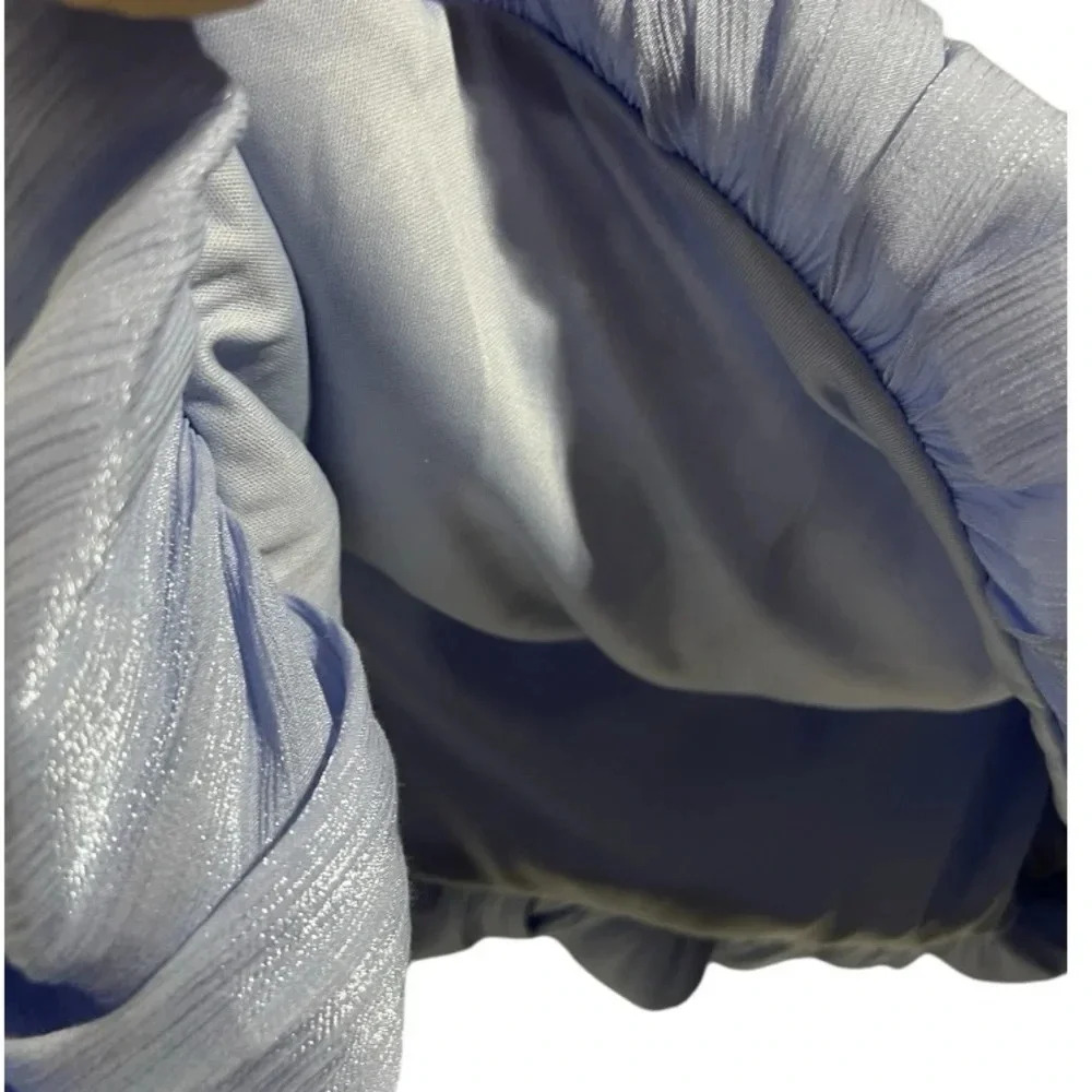 Line & Dot AUDREY OFF SHOULDER BLOUSE Periwinkle Blue Shimmer - Picture 6 of 6